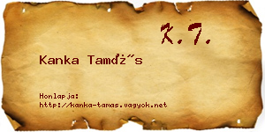 Kanka Tamás névjegykártya